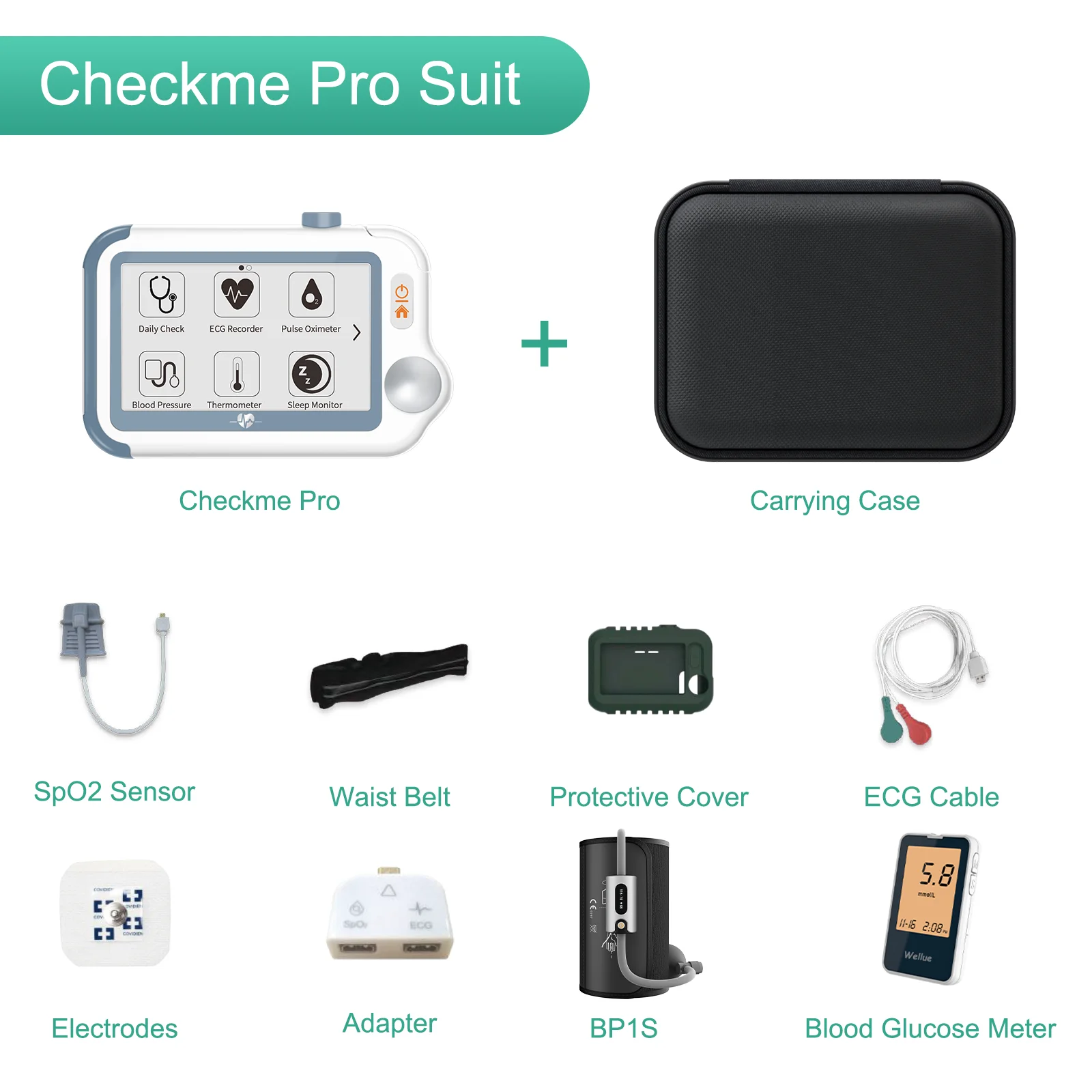 Checkme™ Pro Vital Signs Monitor - All-in-one machine integrating ECG  monitor, oximeter, blood pressure monitor, thermometer, sleep monitor and  mini monitor. – MDcubes