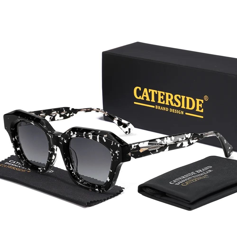 CATERSIDE Retro Herren Modische Polarisierte Sonnenbrille Acetat Rahmen Frauen Reise Partys Urlaub Geschenke Essential Gläser UV400 – Detail 12