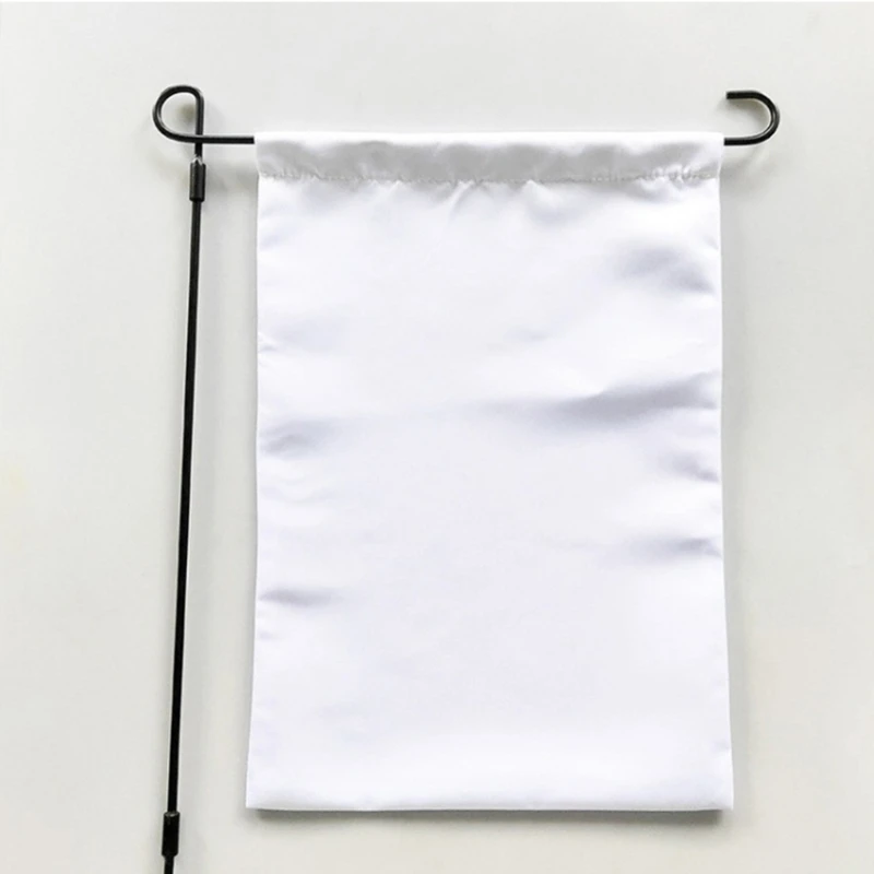 

Blank Garden Flags Lawn Flags Plain White Yard Flags DIY Polyester Banners Heat Transfer Vinyls Holiday Decorations