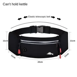 Unisex Outdoor Sports Waterproof Running Belt with Multifunctional Kettle and Phone Holder (Black)