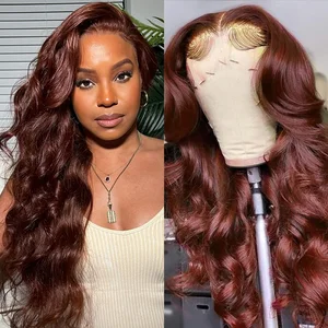 Reddish Brown Body Wave 13x6 Hd Lace Frontal Wig Colored 13x4 Body Wave Human Hair Wigs Brazilian Body Wave Lace Front Wig