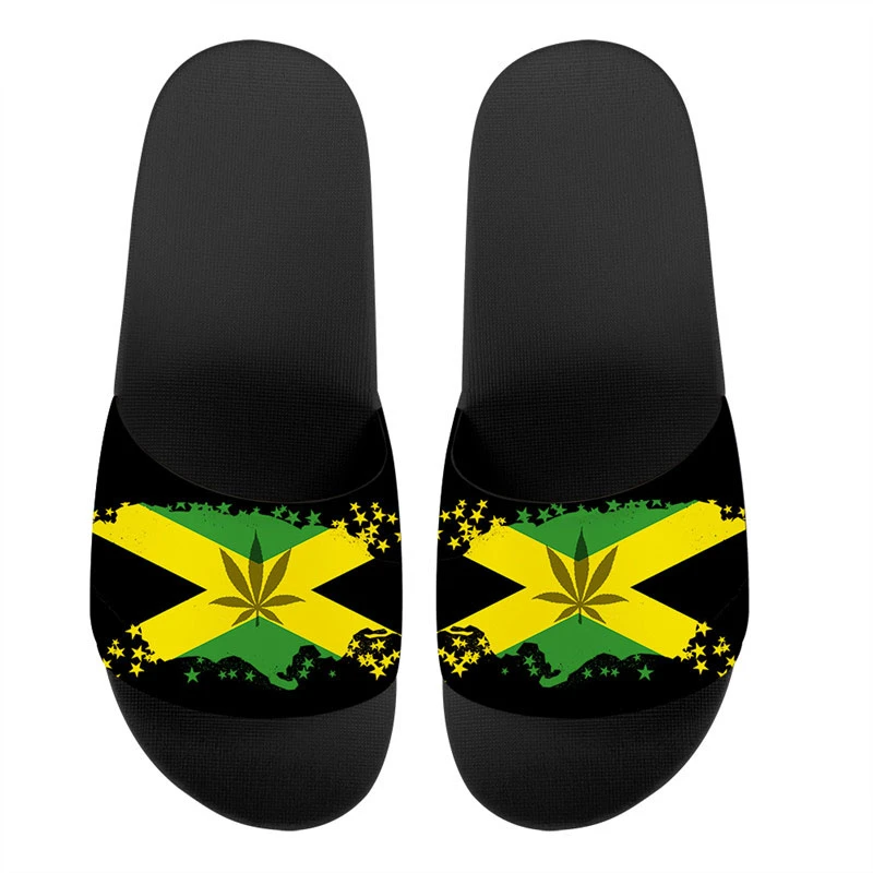 Zapatillas de baño Unisex, chanclas con de bandera de Jamaica y marihuana, para playa y verano| | - AliExpress