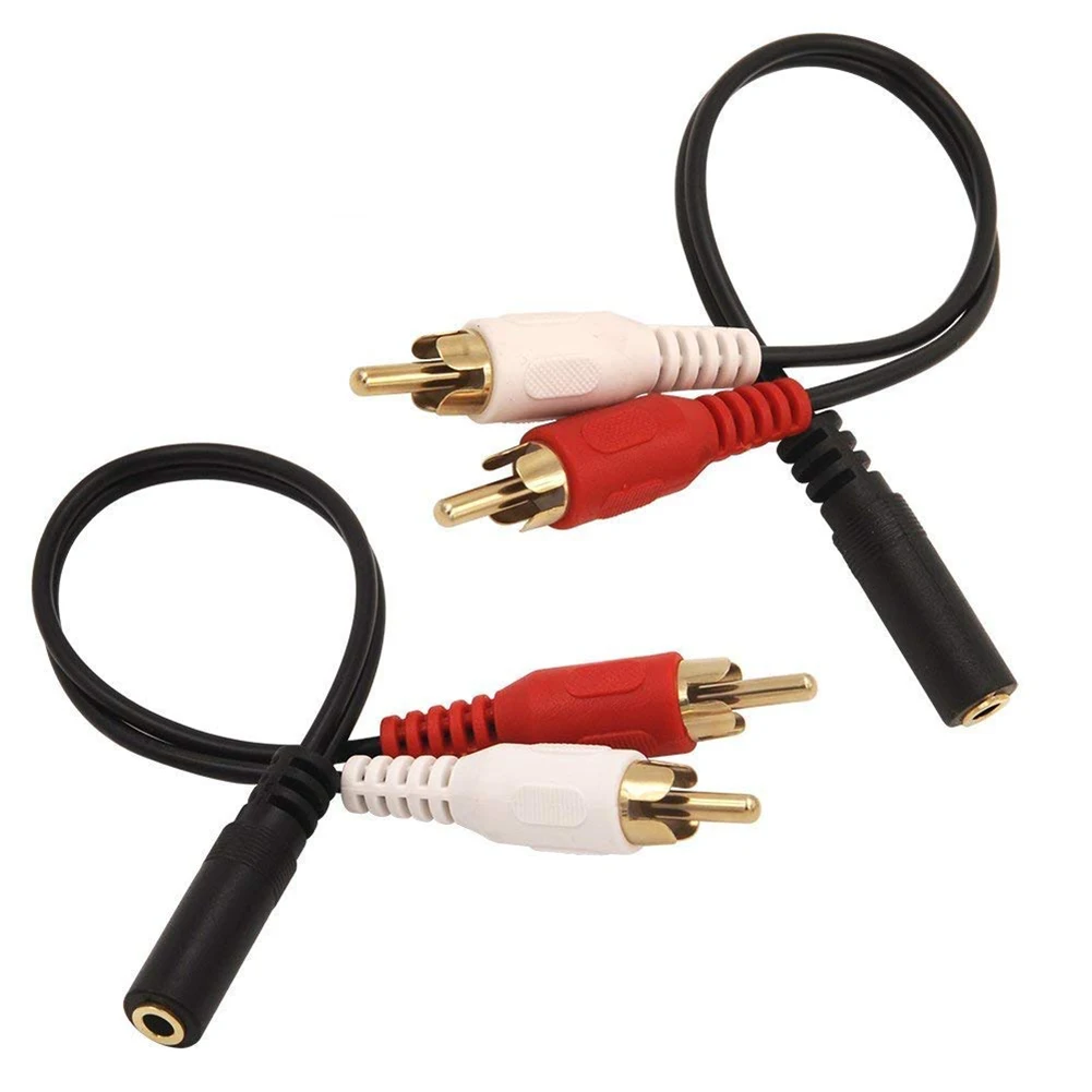 

Precise Design for Quick Installation 2 Pack 3 5mm Audio to 2 RCA Cable 1/8 Stereo Female to 2RCA Male Y Splitter Aux