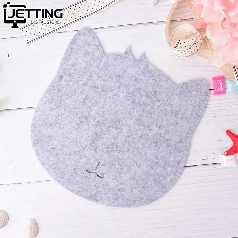 1pc Creative Optical Trackball PC Thicken Mouse Pad Felt Cloth Universal Cute Cat MousePad Mat for Laptop Computer Tablet PC