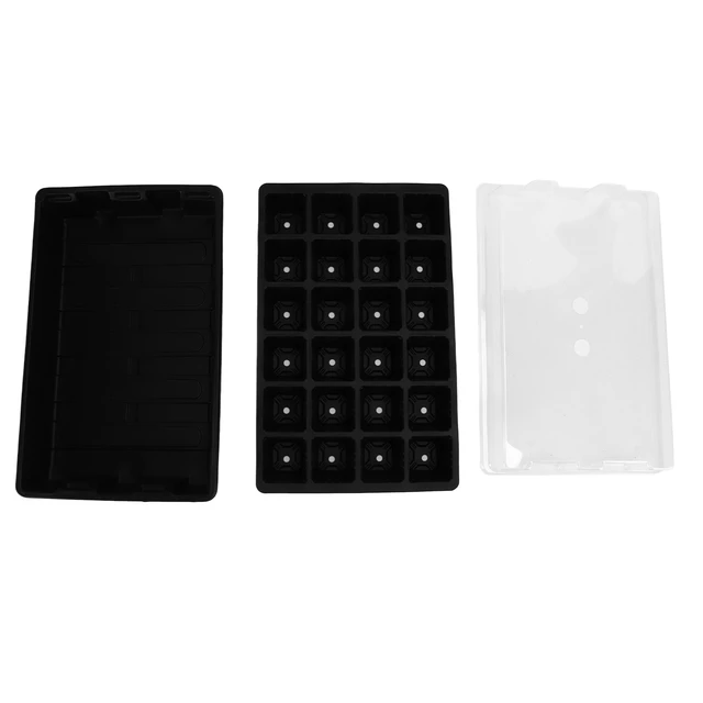 3Set 24 Lyukú Növénynövény Tálca Szaporodási Lélegző Palántát Tányér Kerti Óvoda - Image 6