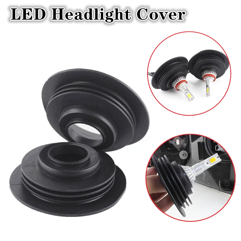 2pcs Car Led Headlight Rubber Dust Cover Sealing Cover Cap For H1 H3 H4