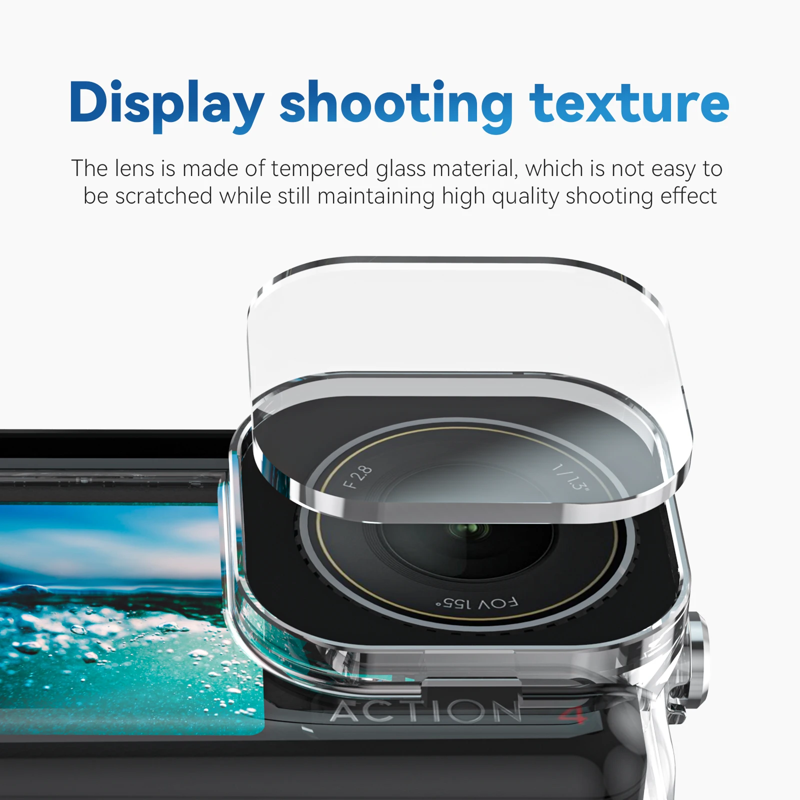 Caisson étanche DJI Action 3/4/5Pro, coque PC transparente