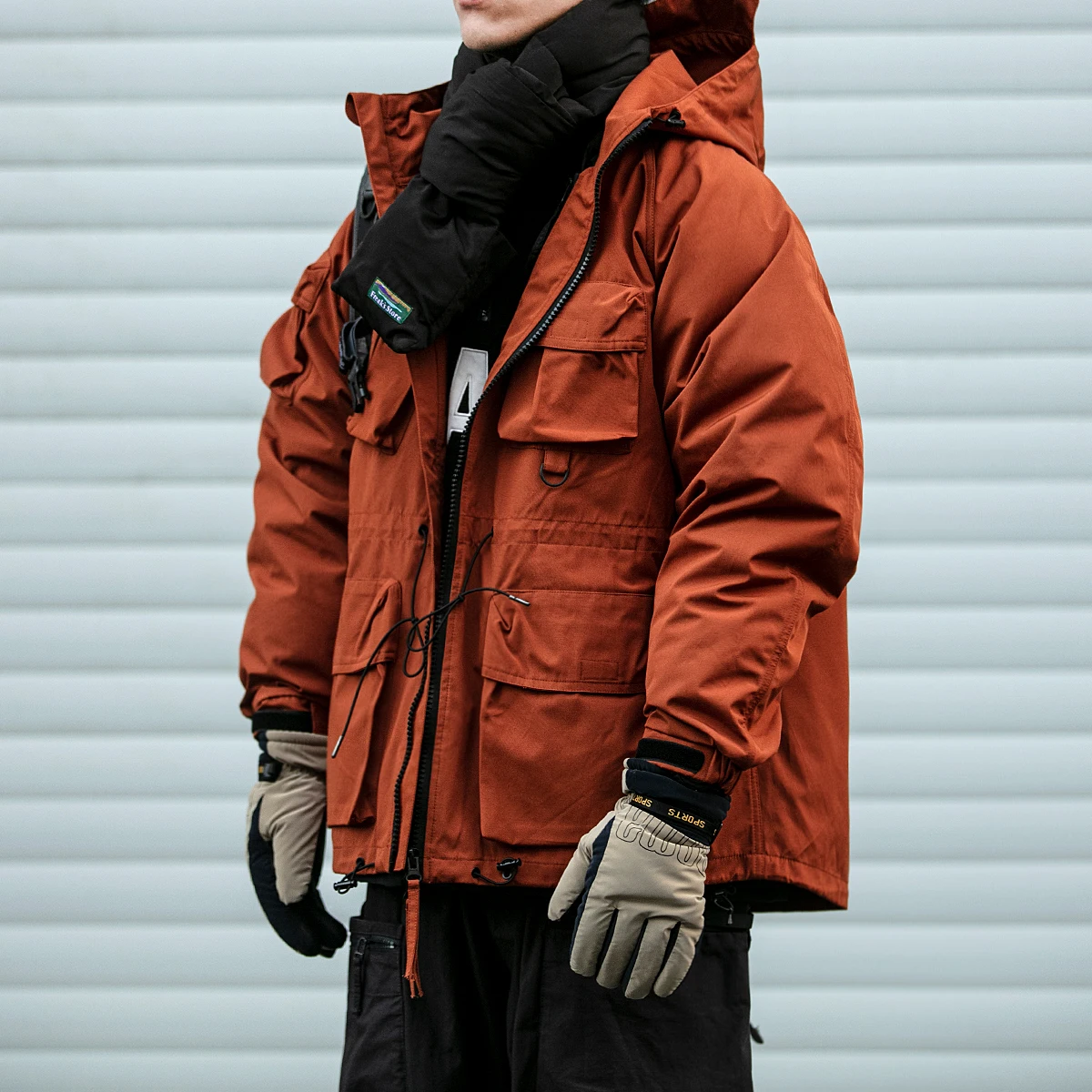 Winter American Outdoor Cargo Hooded Puffer Jacket Men Clothing Harajuku Casual Windproof Hiking Suit Korean Coat down jacket mens jacket