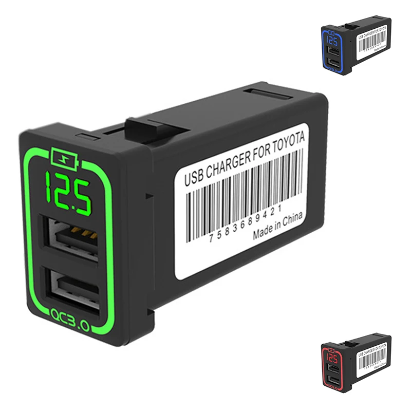 

Автомобильное зарядное устройство с двумя USB-портами QC3.0