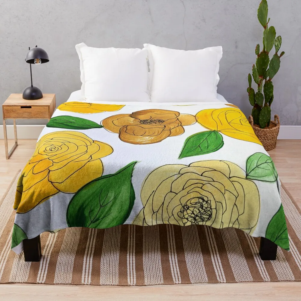 

Brown and Yellow Throw Blanket Extra Large Throw bed plaid Soft Soft Beds Camping Blankets