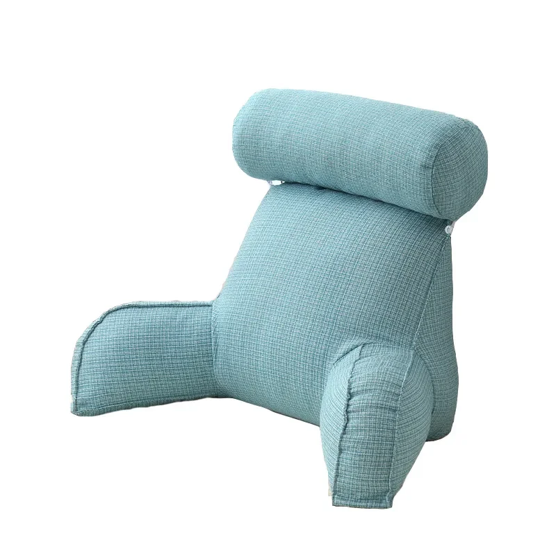 Adult Reading Pillow Ultra-Comfy Removable Linen Cover Detachable Neck Roll Unmatched Support Bed Rest Sit Up Pillows 5