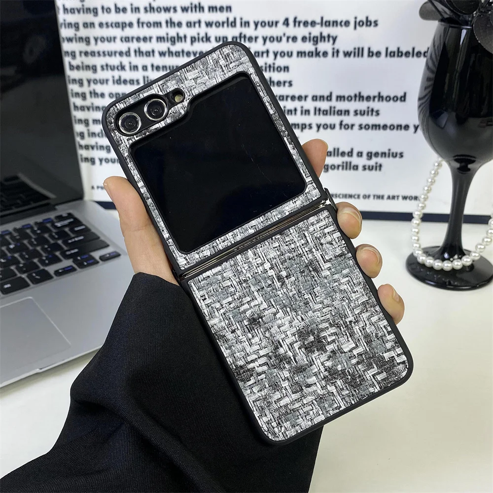 Z Flip6 Small Fragrant Wind Cloth Gradient Case for Samsung Galaxy Z Flip 6 5 4 3 ZFlip4 Flip 5 6 Slim Shockproof Bumper Cover_voghion.com