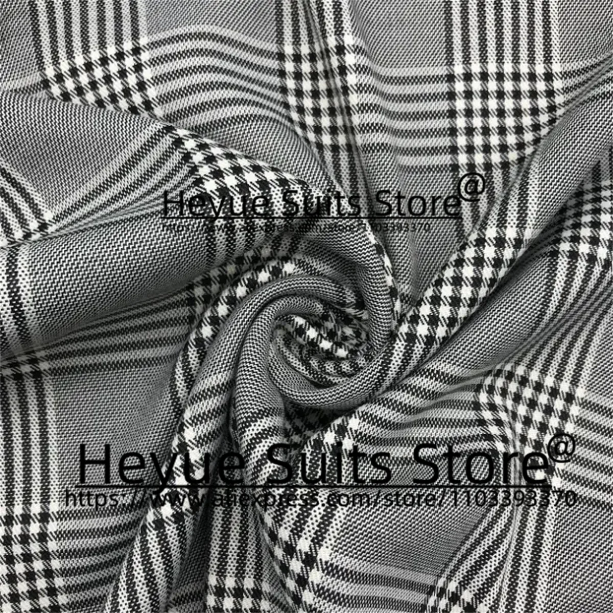 Business Gray Houndstooth Men Suits Custome Elegant 2 Pieces Sets Slim Fit Peak Lapel Prom Party(Jacket+Pants)Trajes De Hombre