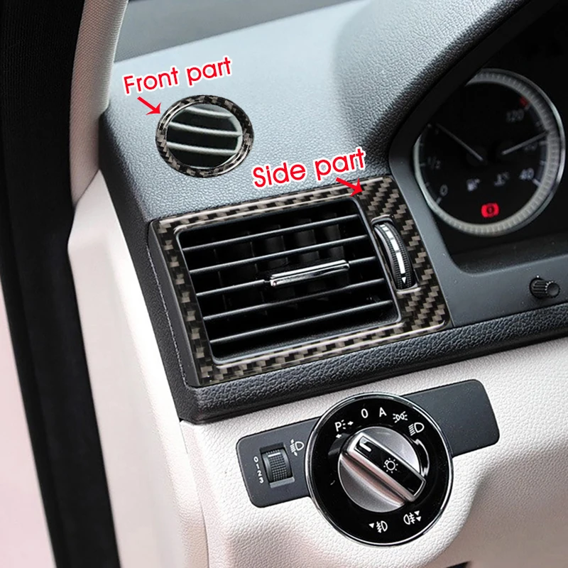 

Carbon Car Sticker Panel Vent Trim Carbon Fiber Fit for Mercedes W204 2007-2010 Air Outlet Cover Sticker Car Interior Stylings