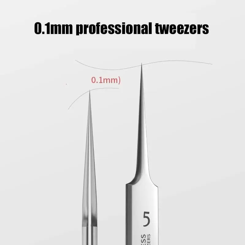 German Ultra-fine No. 5 Cell Pimples Blackhead Clip Tweezers Beauty Salon Special Scraping & Closing Artifact Acne Needle Tool precision tweezers tweezer tool pimples blackhead tweezers blackhead clip tweezers