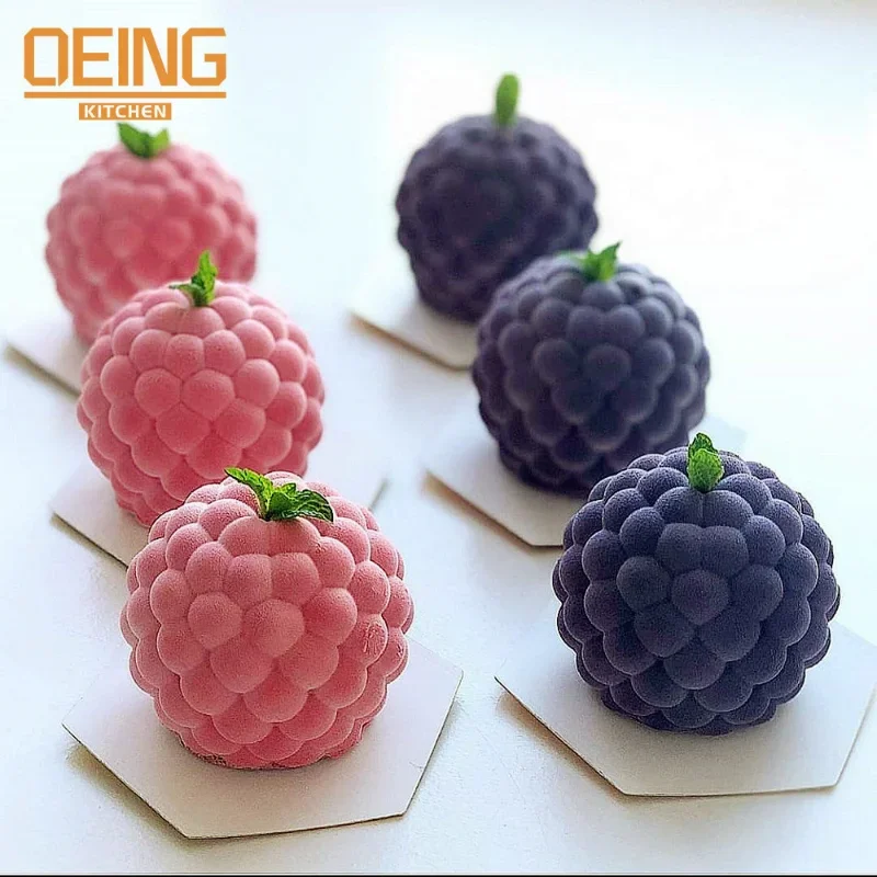 New 3D Raspberry Fruit Silicone Mold French Mousse Dessert Diy Baking Mold Cake Mold Artificial Fruit Production Tools