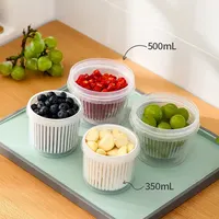 350ml Condiments Crisper Refrigerator Chopped Green Onion Storage Box, Scallion, Ginger and Garlic Drainage Fresh-keeping Box 2