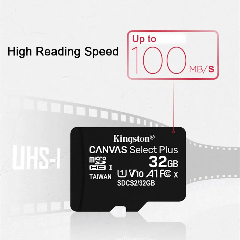 Kingston ޴ ޸ ī, ũ SD TF, 128GB, 32GB, 64GB, U1 V10 A1, ũ SD, SDCS2, 100Mb, б ӵ Ŭ 10 ÷