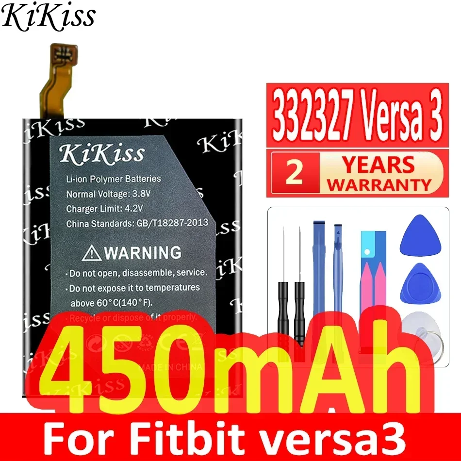 Kikiss Potente Batteria Muslimper Fitbit Versa3 Versa 3/Per Sense 352325 Surge Charge Hr Batterie Muslimate