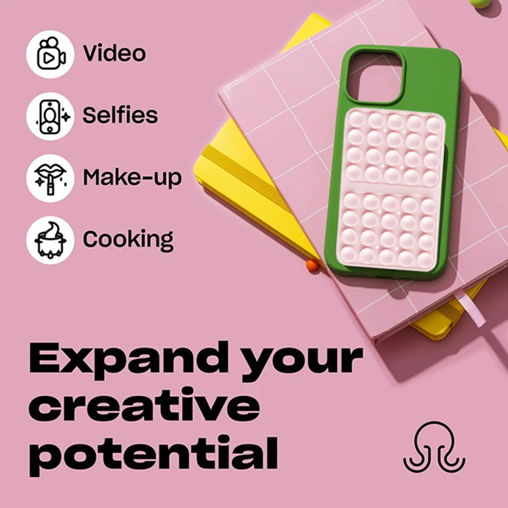 PopsoGrip 핸즈프리 실리콘 흡입 컵 전화 마운트 양면 흡입 전화 케이스 아이폰에 대한 전화 그립 삼성 뒷면 커버