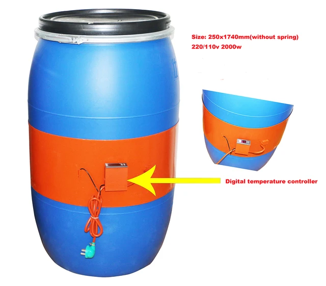 55 Gallon Drum Heater 200L/55Gallon 240V 1000W Silicon Metal Oil