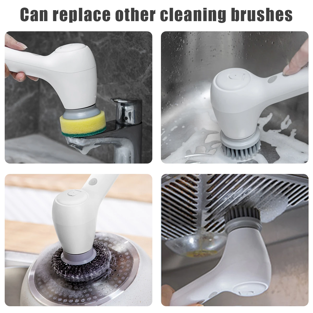 Electric Spin Scrubber, Cordless Electric Cleaning Brush with Auto  Detergent Dispenser & 2 Adjustable Speeds, Portable