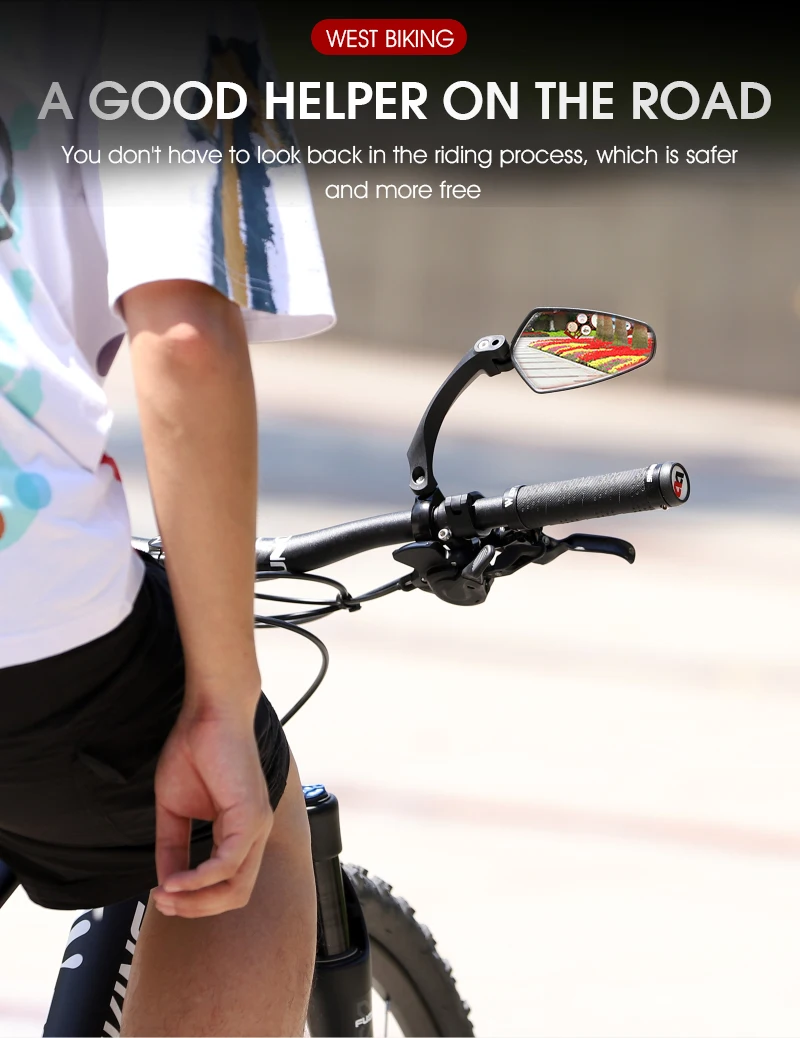Description Picture 4 of itemWEST BIKING Bicycle Rearview Mirror 360 Degree Adjustable Bike Handlebar Rear View Mirror Cycling Accessories Bike Mirrors