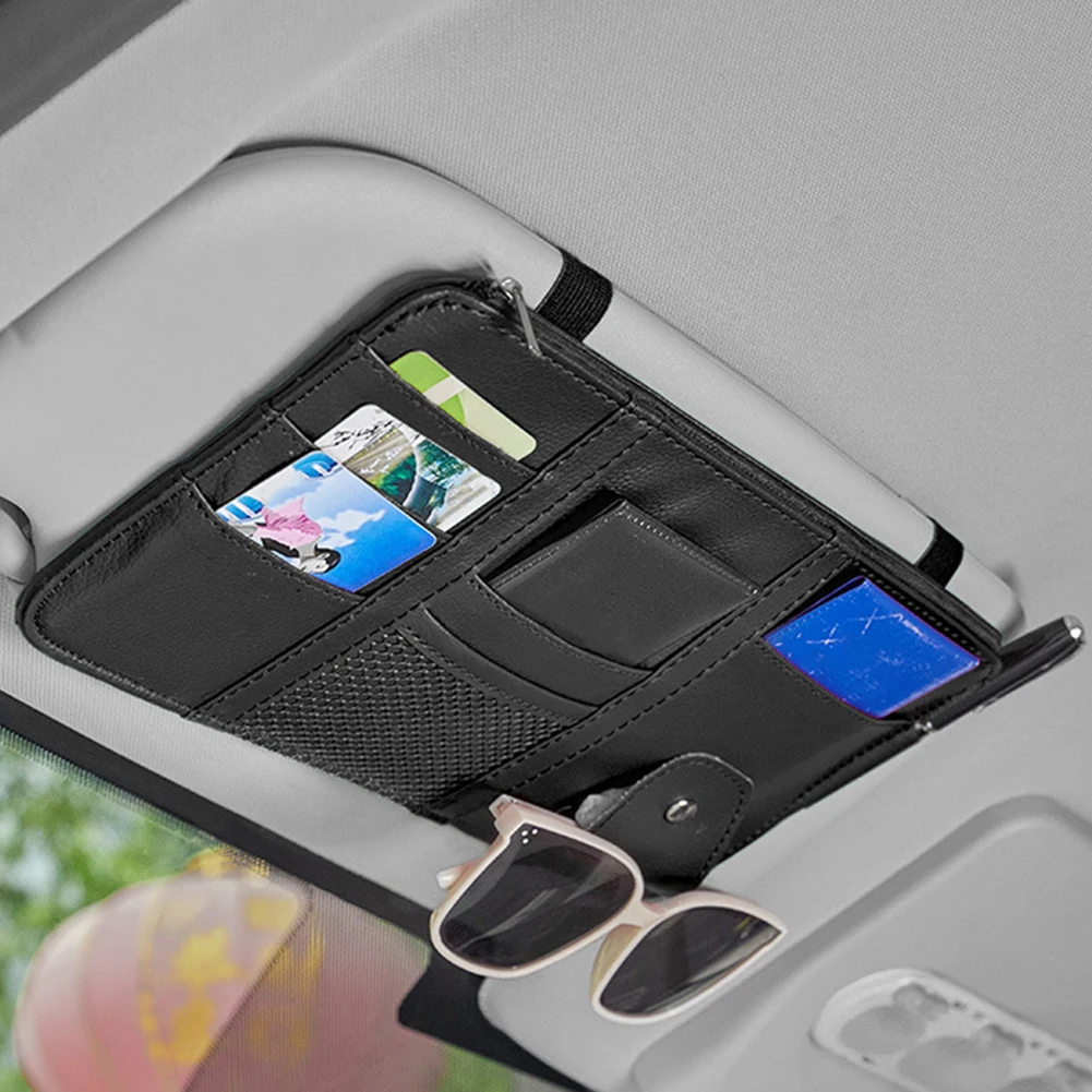 

Car Sun Visor Bag Organizer Glasses Cards Storage Auto Interior Pocket 3 Colour I.D. Holder Card Organiser