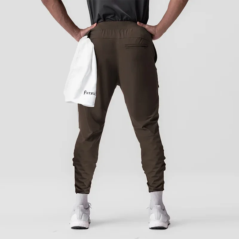 남성용 퀵 드라이 지퍼 조거 팬츠 짐 운동복 바지 농구 전술 캐주얼 스트리트웨어 밴딩 허리 야외 트레이닝 바지