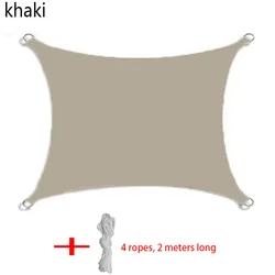 Waterproof Outdoor Rectangular Sunshade Sail for Garden, Camping, and Balcony (Khaki)