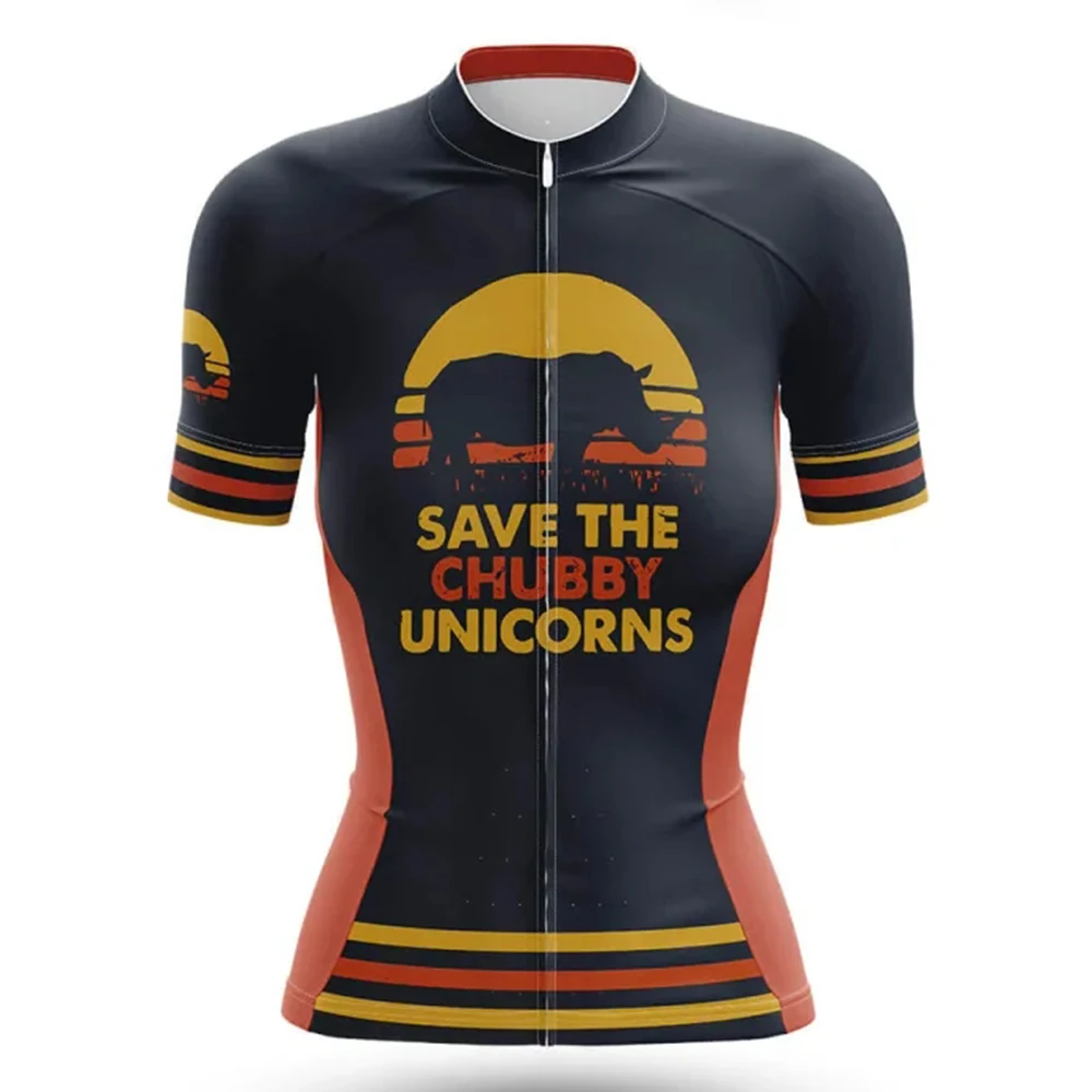 

Save The Chubby Unicorns Women Cycling Jersey Short Sleeve Bike Shirt Bicycle Wear Mountain Road Clothes Cycle MTB Clothing