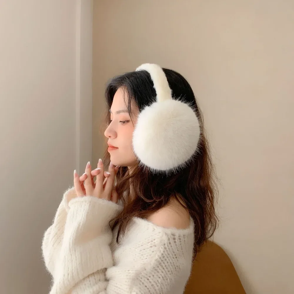 Real Fox Fur Soft Plush Ear Warmer Female Winter Warm Ear Muffs Men Scalable Korean Ears Cover warm earmuffs,fur earmuffs