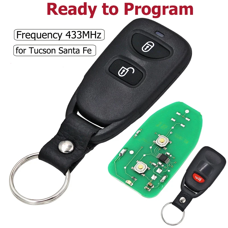 KEYECU 2 + 1 / 3 Button 433MHz Car Remote Control Smart Key Fob for Hyundai Tucson Santa Fe 2005-2009