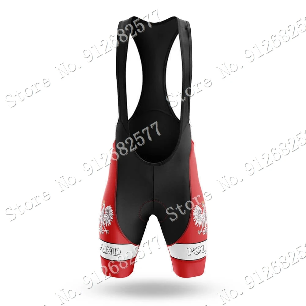 Poland Cycling Jersey Team Set Polish Mens Bicycle Clothing Road Bike Shirts Suit Bicycle Bib Shorts MTB Maillot Ropa
