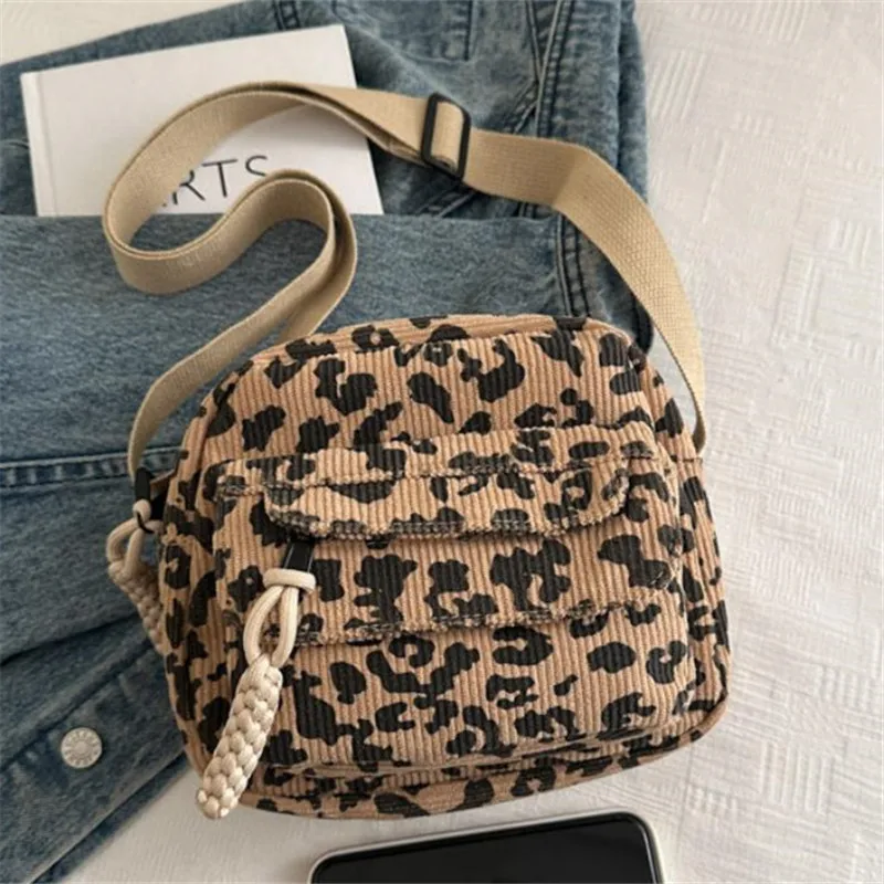 Women's Casual Mini Crossbody Bag, Corduroy Design Phone Bag, Adjustable Strap, Zipper Closure, Single Shoulder Purse