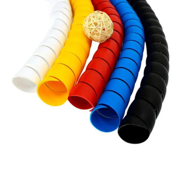 2meters 8mm 10mm Line Organizer Pipe Protection Flexible Spiral Wrap Winding Cable Wire Protector Cable Sleeve Cover Tube