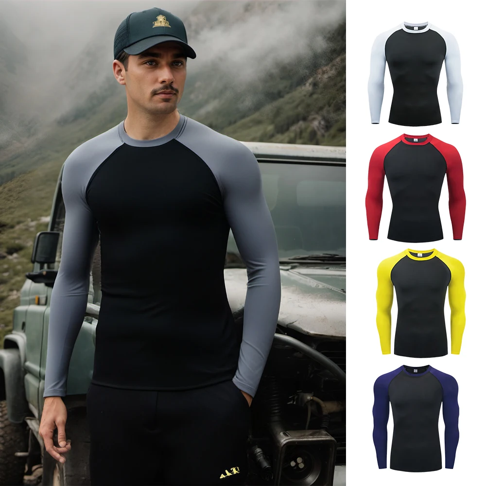 Four Season Universal Long Sleeve T-Shirt Winter Bottom Shirt MTB Bodybuilding Running Shirt Compression Top Gym Sport T-Shirt