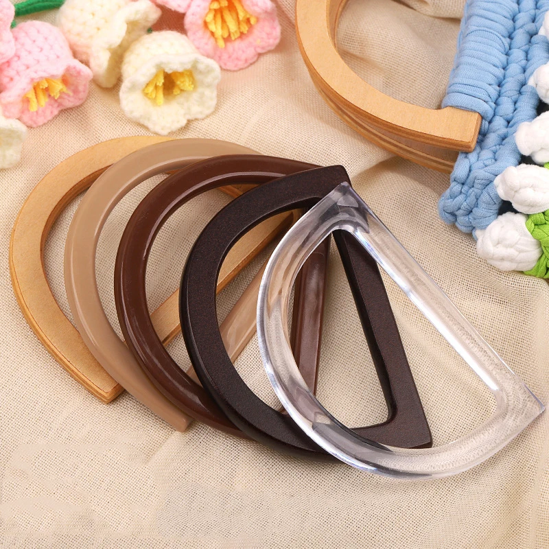 1Pair Nature Wooden Bag Handle Replacement Handle For DIY Handmade