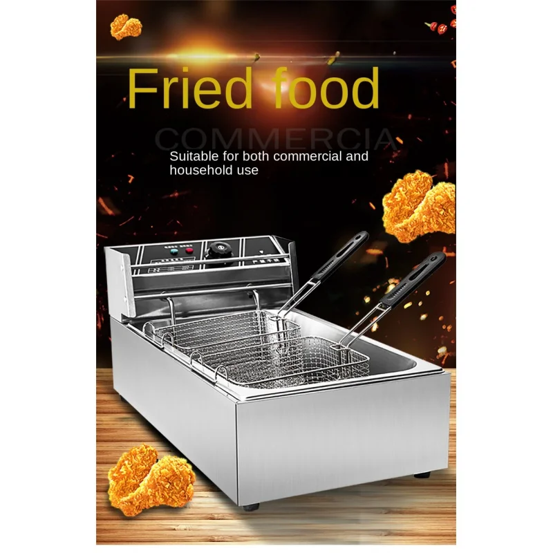 Deepfrier Electric Deep Fryer Stainless Steel Commercial Electric Fryer Household Chips Frying Pan Adjusting Temperature Timing
