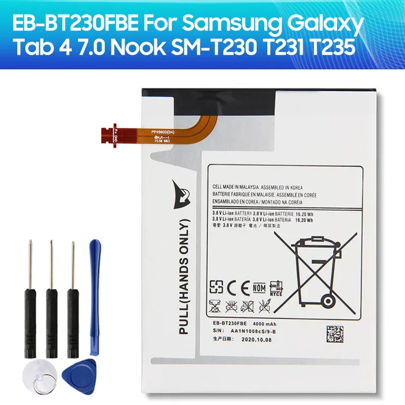 

Replacement Battery EB-BT230FBE EB-BT230FBU EB-BT230ABE for SAMSUNG Galaxy Tab 4 7.0 SM-T230 SM-T231 SM-T235 Capacity 4000mAh