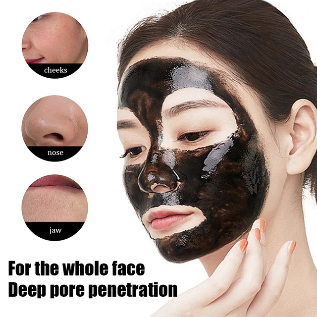 60g Bamboo Charcoal Fiber Mask Blackhead Removal Deep Mask Deep Cleansing Cleansing Exfoliating Mask Treatment Black Mask 5