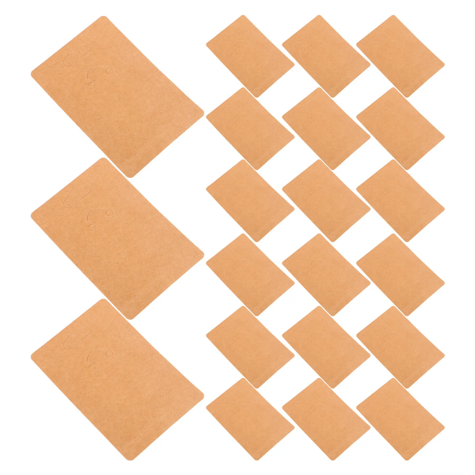 100Pcs 크래프트 종이 키 체인 디스플레이 카드 소규모 비즈니스를위한 소박한 갈색 크래프트 카드 홀더 보석 포장 용품 열쇠 고리