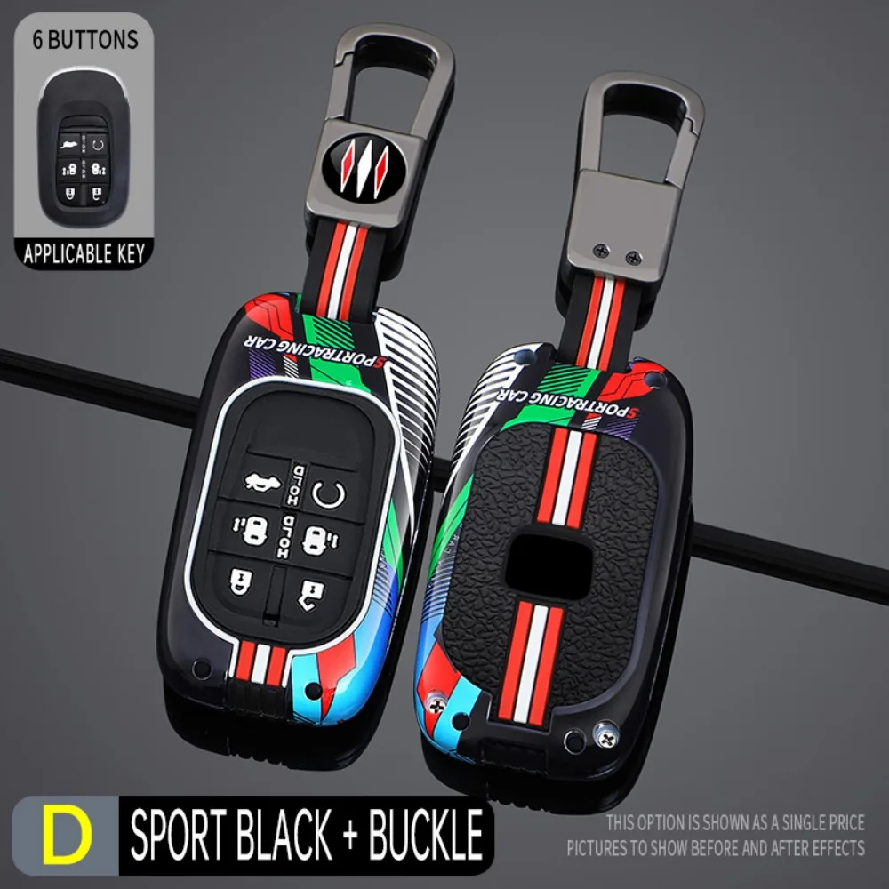 Racing Style Metal Silicone Car Key Case Cover Chell For Honda CR-V Civic Accord HR-V CRV HRV Fit City Odyssey XRV Hrv
