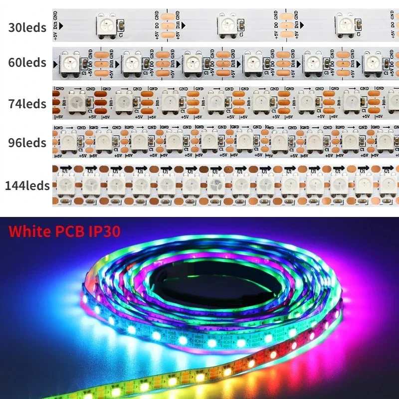 รูปสินค้า แถบไฟ LED WS2812B ควบคุมสีได้ ความยาว 1-5 เมตร