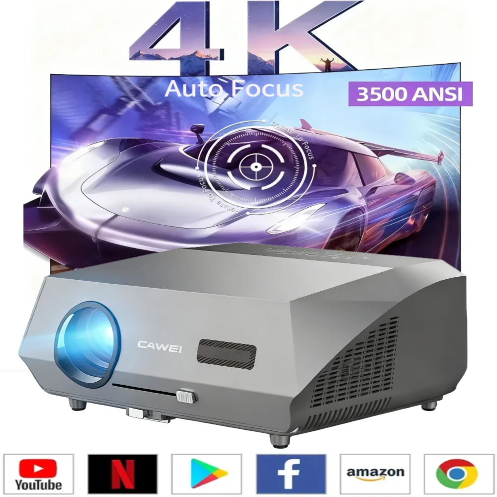 4K 홈 시어터 UHD 프로젝터 3500 ANSI 자동 초점 풀 hd 2.4 + 5G 이중 와이파이 블루투스 안드로이드 TV HDR..