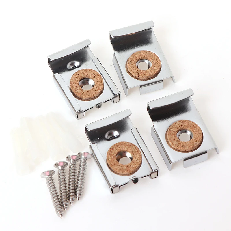 4pcs/set Bathroom Durable Mirror Clips Adjustable Bedroom Hanger Spring Loaded Wall Bracket