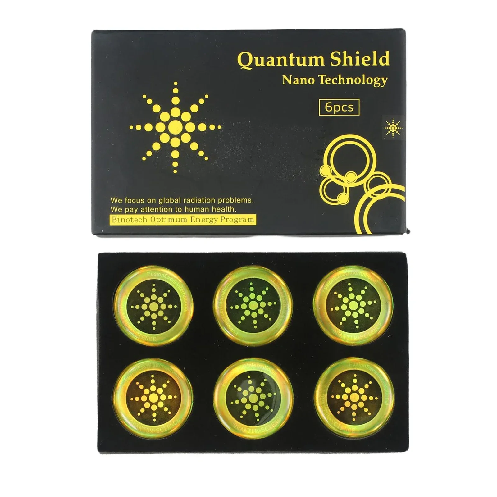 Quantum Anti Radiation Shield 5G EMF Protection Phones Laptops 6 Stickers Golden Circular Household Appliance Sticker