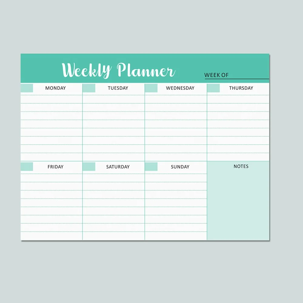 Agenda ampia da fare Pianificazione settimanale Blocco note Orari Agenda per notebook A5 Agenda settimanale per pasti Cancelleria senza data
