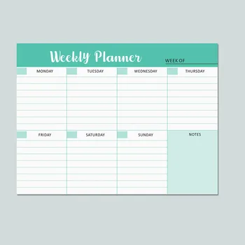 Agenda ampia da fare Pianificazione settimanale Blocco note Orari Agenda per notebook A5 Agenda settimanale per pasti Cancelleria senza data