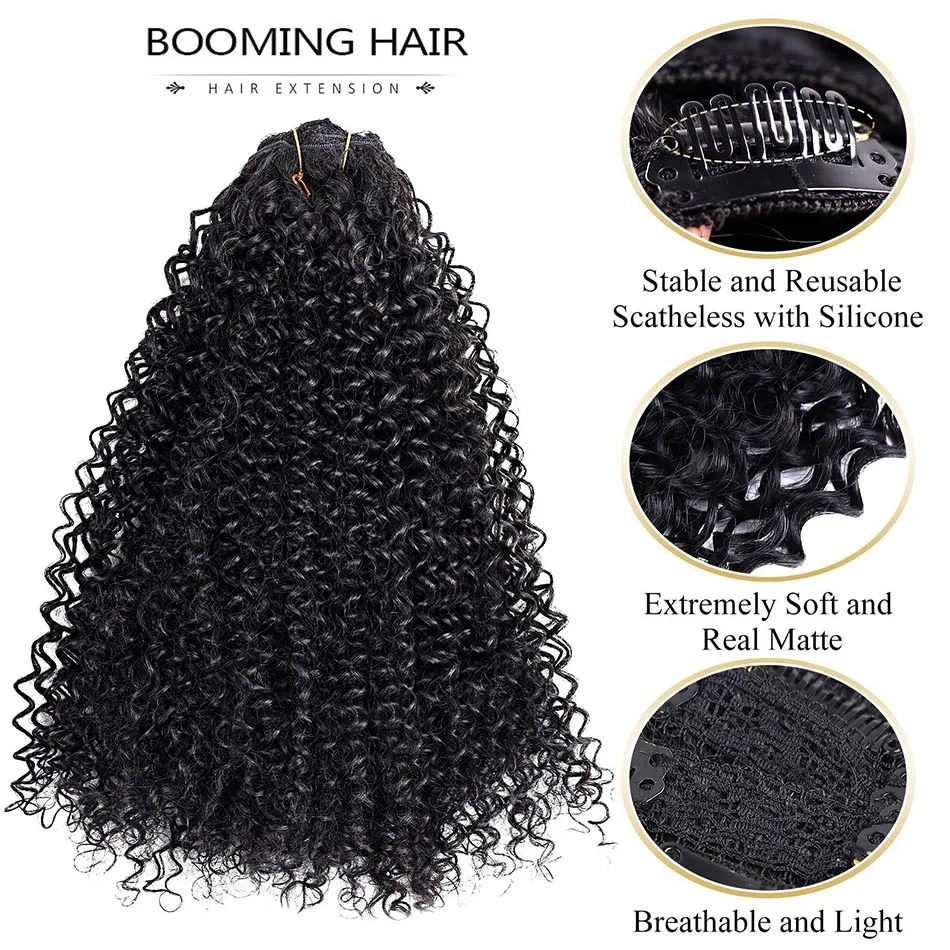Kinky Curly Clip-in-Haarverlängerungen, synthetisch, 71,1 cm, superlang, Anjo Plus, natürlich, 613, braun, Maiswelle, voller Kopf, künstliche Haarteile – Detail 36
